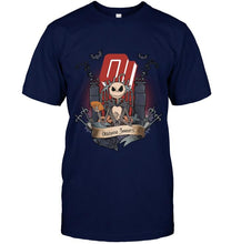 Load image into Gallery viewer, Oklahoma Sooners Jack Skellington shirt
