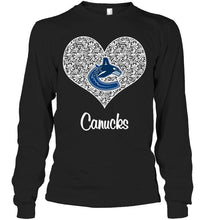 Load image into Gallery viewer, Vancouver Canucks heart floral pattern shirt
