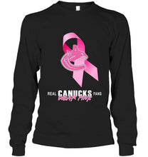 Load image into Gallery viewer, Vancouver Canucks real fans wear pink br east cancer support shirt