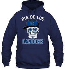 Load image into Gallery viewer, Dia de los Vancouver Canucks sugar skull poco loco shirt