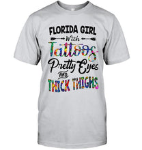 Load image into Gallery viewer, Florida girl tattoos pretty eyes and thick thighs White T Shirt