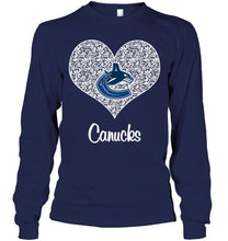 Load image into Gallery viewer, Vancouver Canucks heart floral pattern shirt