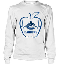Load image into Gallery viewer, Vancouver Canucks heartbeat teacher apple simpson shirt