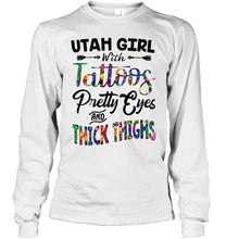 Load image into Gallery viewer, Utah girl tattoos pretty eyes and thick thighs White T Shirt