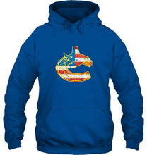 Load image into Gallery viewer, Vancouver Canucks american flag back shirt