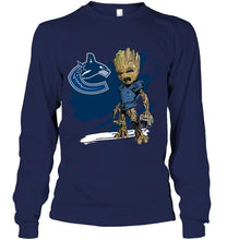 Load image into Gallery viewer, Vancouver Canucks angry baby groot ripped simpson shirt