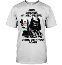 Load image into Gallery viewer, Darth vader loves Bacardi Rum Hello darkness my old friend i've come to drink with you again t shirt