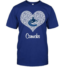 Load image into Gallery viewer, Vancouver Canucks heart floral pattern shirt