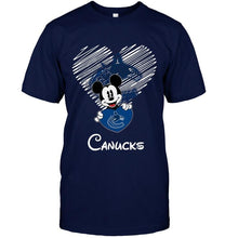 Load image into Gallery viewer, Mickey loves Vancouver Canucks fan shirt
