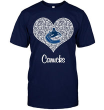 Load image into Gallery viewer, Vancouver Canucks heart floral pattern shirt