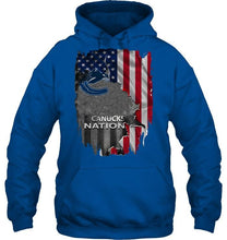 Load image into Gallery viewer, Vancouver Canucks nation american flag ripped shirt
