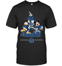 Load image into Gallery viewer, Vancouver Canucks mickey donald goofy fan shirt