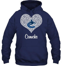 Load image into Gallery viewer, Vancouver Canucks heart floral pattern shirt