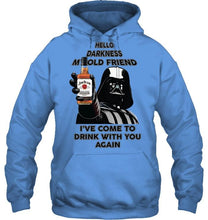 Load image into Gallery viewer, Darth vader loves Jim Beam Bourbon Hello darkness my old friend i've come to drink with you again t shirt