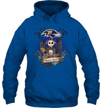 Load image into Gallery viewer, Baltimore Ravens Jack Skellington shirt
