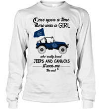 Load image into Gallery viewer, Once upon a time a girl really loved jeeps and Vancouver Canucks it was me shirt