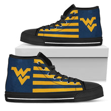 Load image into Gallery viewer, American Flag West Virginia Mountaineers High Top Shoes