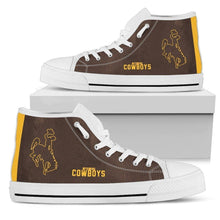 Load image into Gallery viewer, WYOMING COWBOYS HIGH TOP SHOES