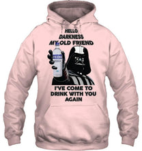 Load image into Gallery viewer, Darth vader loves Svedka Vodka Hello darkness my old friend i've come to drink with you again t shirt