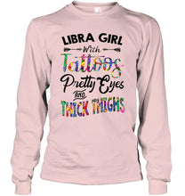 Load image into Gallery viewer, Libra girl with tattoos pretty eyes and thick thighs Ash T Shirt