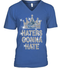 Load image into Gallery viewer, Vancouver Canucks king haters gonna hate crown glitter pattern t shirt