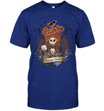 Load image into Gallery viewer, Baltimore Orioles Jack Skellington shirt