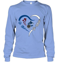 Load image into Gallery viewer, Go Blue Go white Vancouver Canucks fan heart shirt