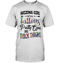 Load image into Gallery viewer, Arizona girl tattoos pretty eyes and thick thighs White T Shirt