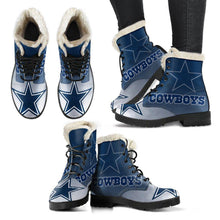 Load image into Gallery viewer, Dallas Cowboys Faux Fur Leather Boots