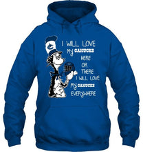 Load image into Gallery viewer, I will love my Vancouver Canucks here or there love everywhere the cat fan simpson shirt