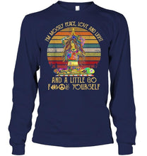 Load image into Gallery viewer, I'm Mostly Peace Love And Light And A Little Go Yoga Tattoo T Shirt