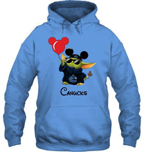 Load image into Gallery viewer, Vancouver Canucks baby yoda vacay in disneyland fan t shirt
