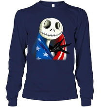 Load image into Gallery viewer, Jack Skellington American flag shirt