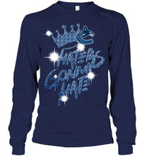 Load image into Gallery viewer, Vancouver Canucks crown haters gonna hate glitter pattern t shirt