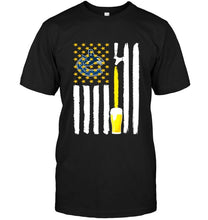 Load image into Gallery viewer, Vancouver Canucks Beer american flag shirt