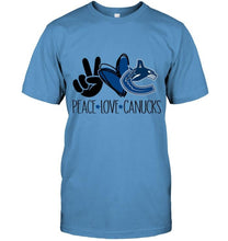 Load image into Gallery viewer, Peace love Vancouver Canucks fan t shirt