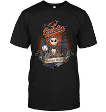 Load image into Gallery viewer, Baltimore Orioles Jack Skellington shirt