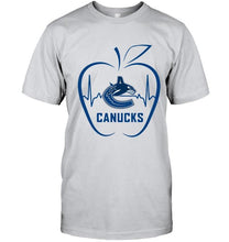 Load image into Gallery viewer, Vancouver Canucks heartbeat teacher apple simpson shirt