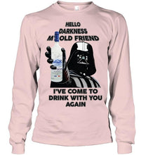Load image into Gallery viewer, Darth vader loves Grey Goose Vodka Hello darkness my old friend i've come to drink with you again t shirt