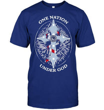 Load image into Gallery viewer, One nation under god Vancouver Canucks jesus cross T Shirt