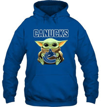 Load image into Gallery viewer, Baby yoda loves Vancouver Canucks star wars the mandalorian fan t shirt