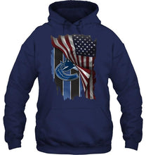 Load image into Gallery viewer, Vancouver Canucks american flag fan shirt