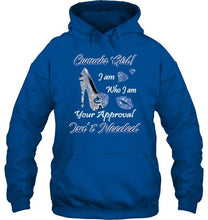 Load image into Gallery viewer, Vancouver Canucks girl i am who i am your approval isn't needed high heel lips diamond glitter pattern t shirt