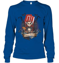 Load image into Gallery viewer, Oklahoma Sooners Jack Skellington shirt