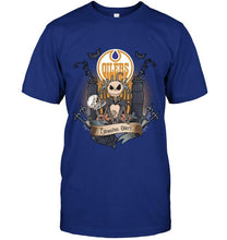 Load image into Gallery viewer, Edmonton Oilers Jack Skellington shirt