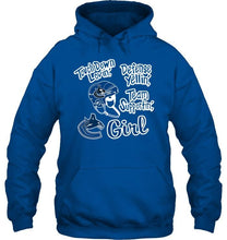 Load image into Gallery viewer, touch down lovin defense yellin team supportin Vancouver Canucks girl shirt