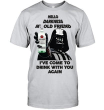 Load image into Gallery viewer, Darth vader loves Bacardi Rum Hello darkness my old friend i've come to drink with you again t shirt