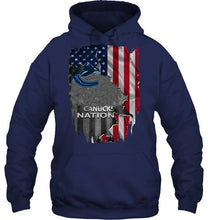 Load image into Gallery viewer, Vancouver Canucks nation american flag ripped shirt