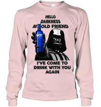 Load image into Gallery viewer, Darth vader loves Skyy Vodka Hello darkness my old friend i've come to drink with you again t shirt