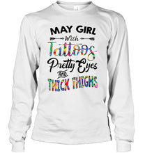 Load image into Gallery viewer, May girl with tattoos pretty eyes and thick thighs Ash T Shirt